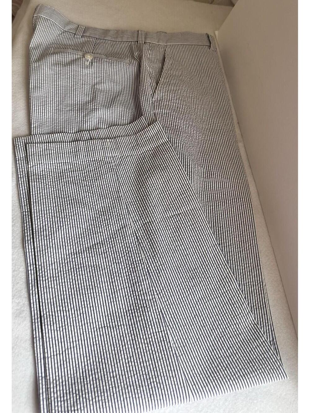 Brooks Brothers Seersucker Pants W38 L30 Striped Casual Mens Blue White